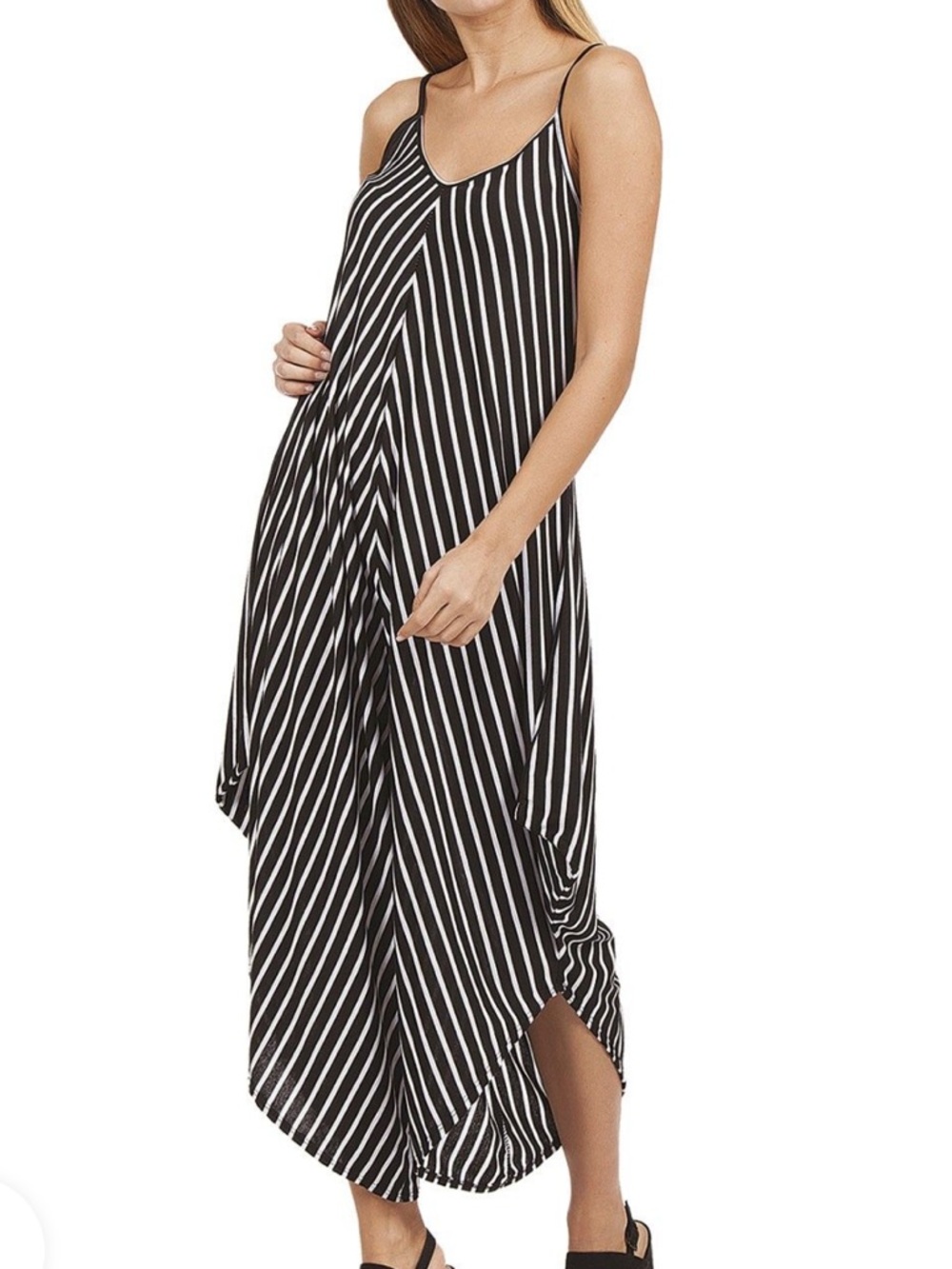 Ollie & Chloe by Jolie Lightweight Oversized Horizontal Stripe Jumpsuit Romper